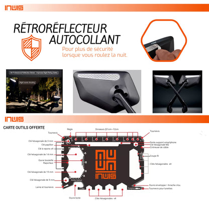 INWIS - Rétroviseur vélo et trottinette électrique  (ref : 01LS) coté gauche